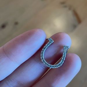 14K White Gold Diamond Horseshoe Necklace